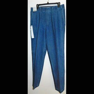 Haggar Men's Stretch Denim Jean Flat Front Pants Classic Fit Sz 36x32 NWT